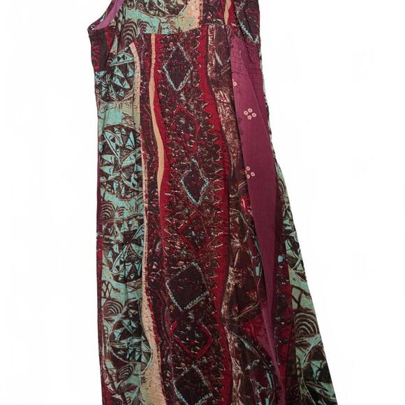 Bohemian Style Maxi Dress Spaghetti Straps Vibrant Patterns - Picture 8 of 8
